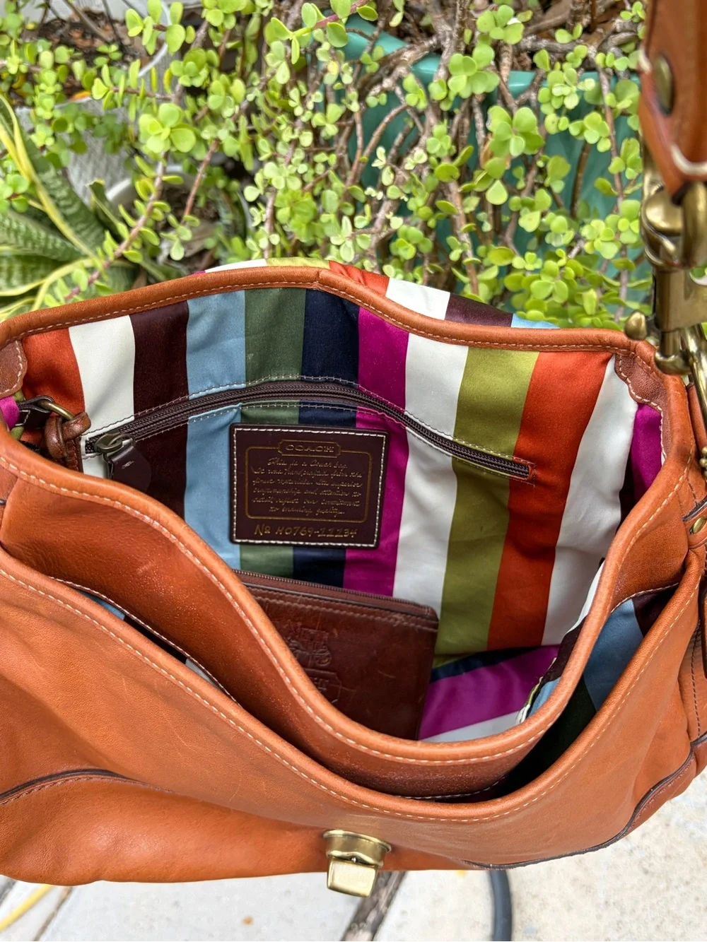 Coach Leather Shoulder Bag in Chestnut Tan
